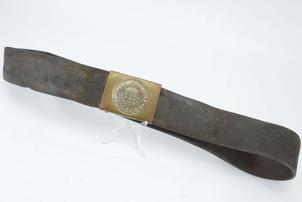 WW1 German Belt & Reproduction Buckle - 1