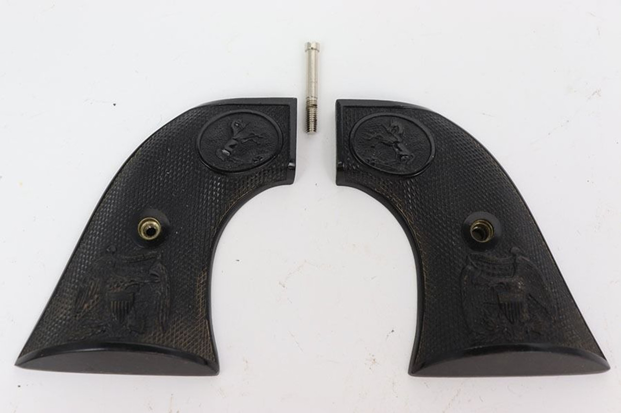 Colt Single Action Army Revolver Grips - Horse & Eagle Design - Reproduction - 1