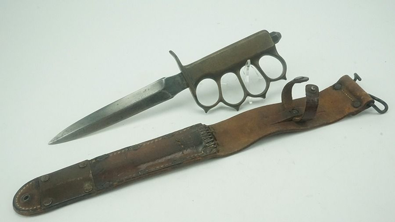 Rare 1918 Trench Knuckle Knife - WW2 Modified - 1