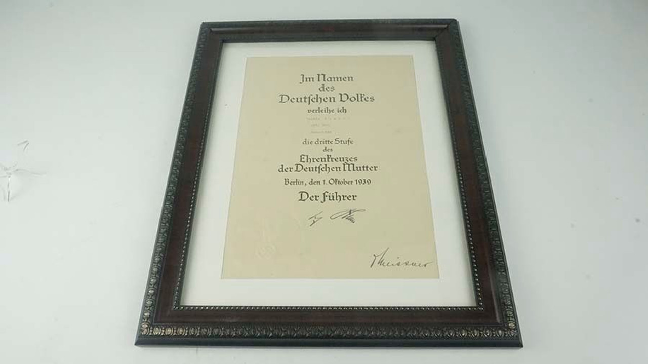 WW2 German Mother's Cross Paperwork - 1