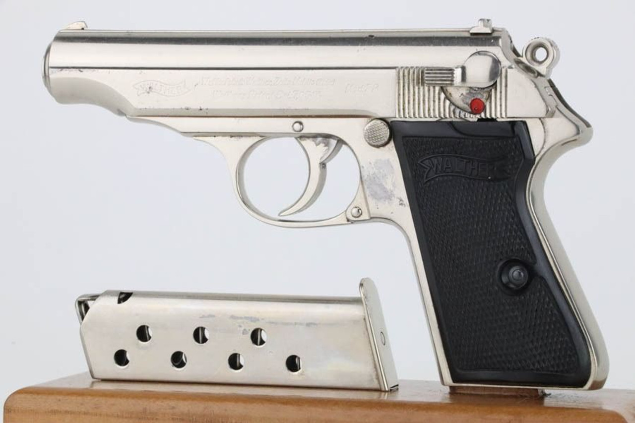 Nickel-Plated SS-Contract Walther PP - Matching Magazine - 1