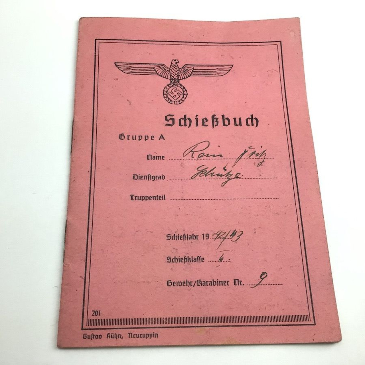 German WWII K98 Shooting / Score Booklet - 1