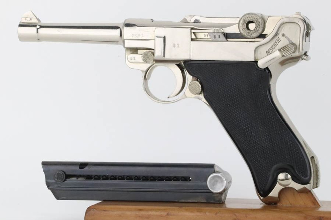 Nickeled, 1939 Police Eagle/L Mauser Banner Luger - 1
