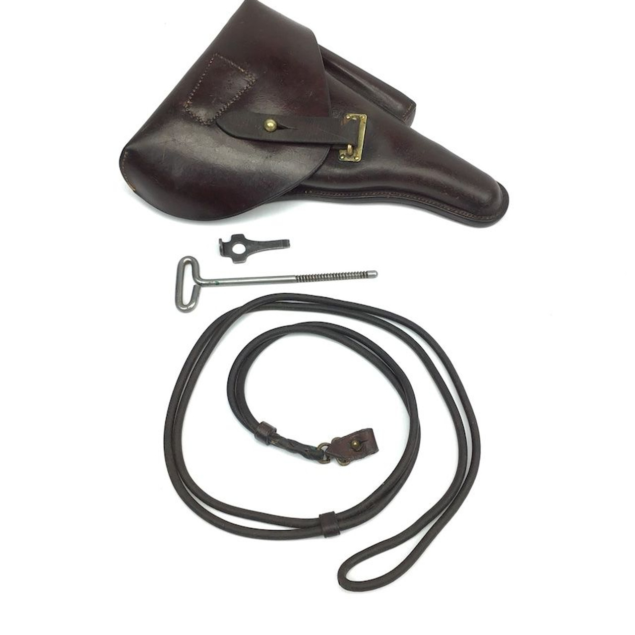 Portuguese Luger Holster, Lanyard, Tool and Cleaning Rod Not Nazi P.08 9mm WWII - 1