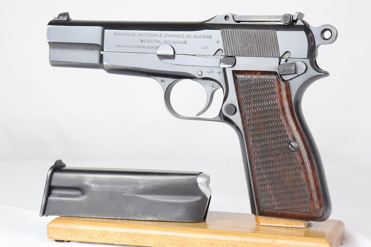 Excellent Nazi Browning High Power - Tangent Sight - 1