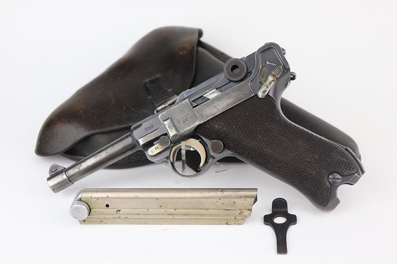 Rare K Date Mauser Luger & Holster - Matching Magazine - 1