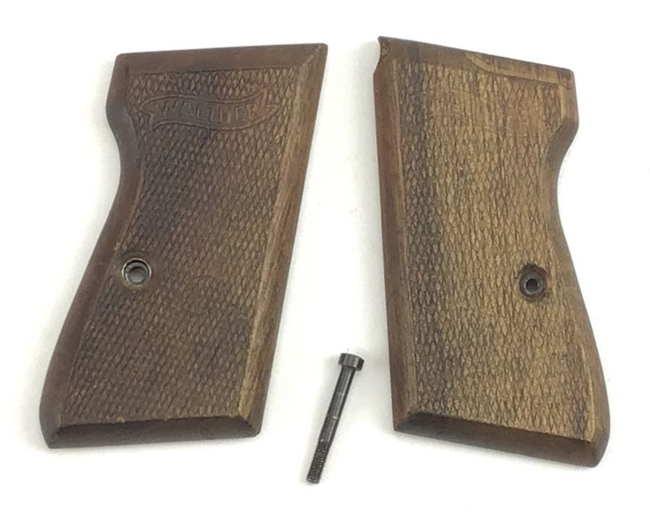 Late WWII Walther PP Wood Grip Panels 7.64mm 9mm German Pistol part - 1