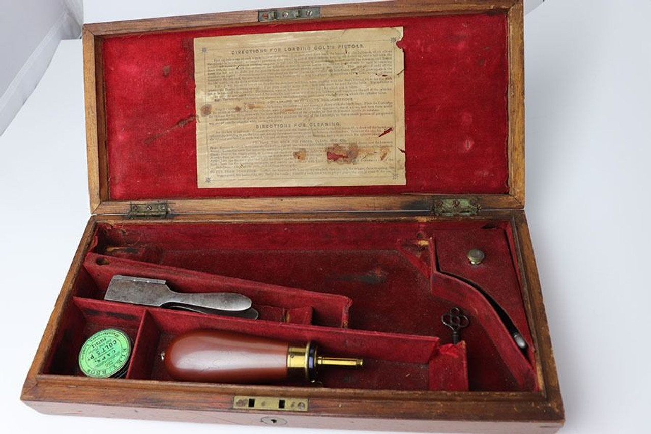 Colt Black Powder Revolver Wood Case + Accessories - 1
