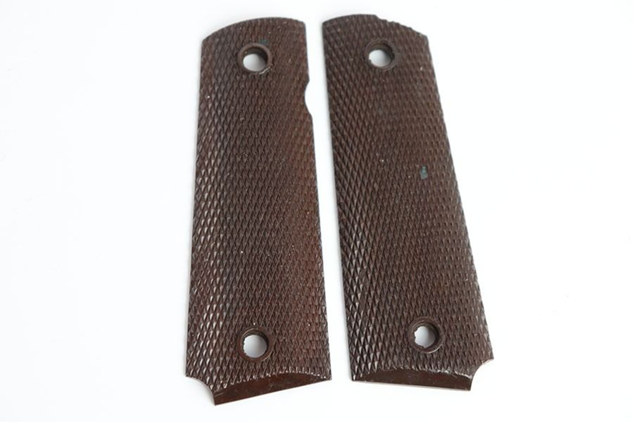 WWII 1911A1 Brown Bakelite Grips - Keyes Fibre - 1