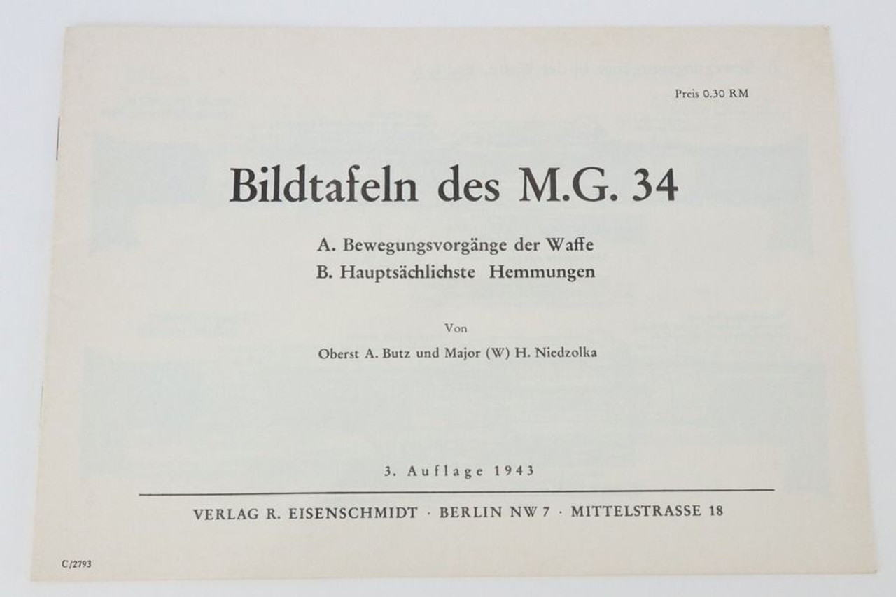 German MG 34 Machine Gun Instructions Booklet - 1