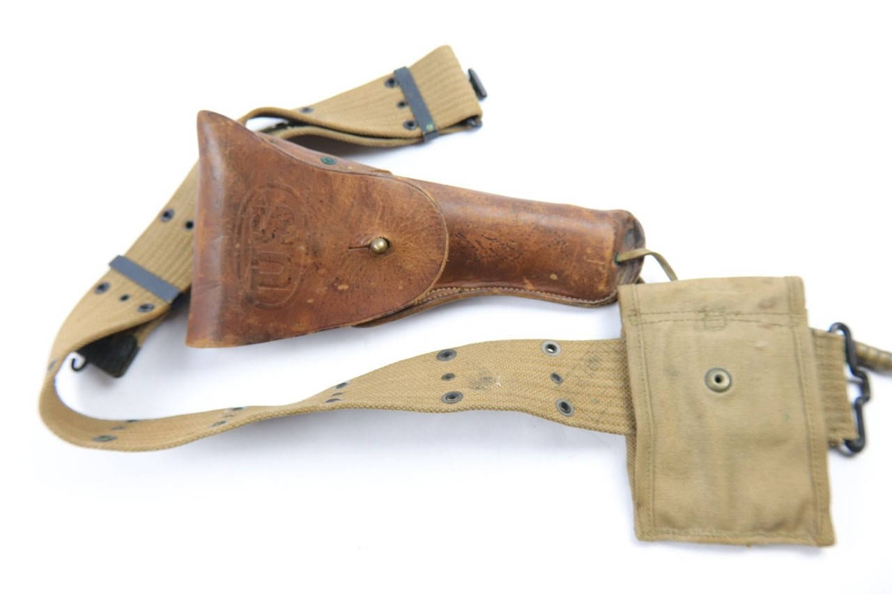 1917 Dated 1911 Colt Holster, Belt & Mag Pouch - 1