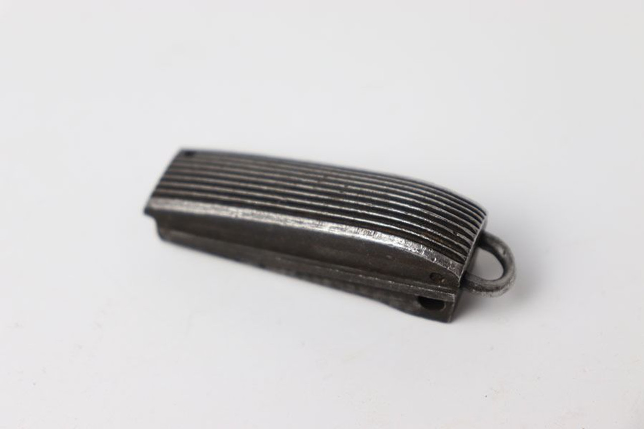Serrated Round Back 1911 Mainspring Housing - Dark Grey Parkerized - 1
