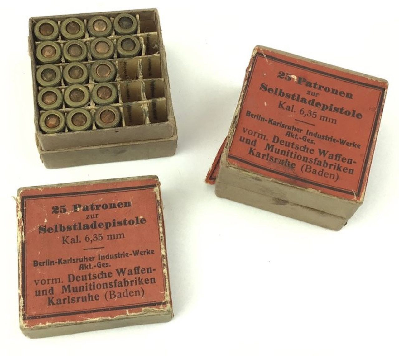 6.35mm German Ammunition .25 caliber WWI Era Pre Nazi - 1