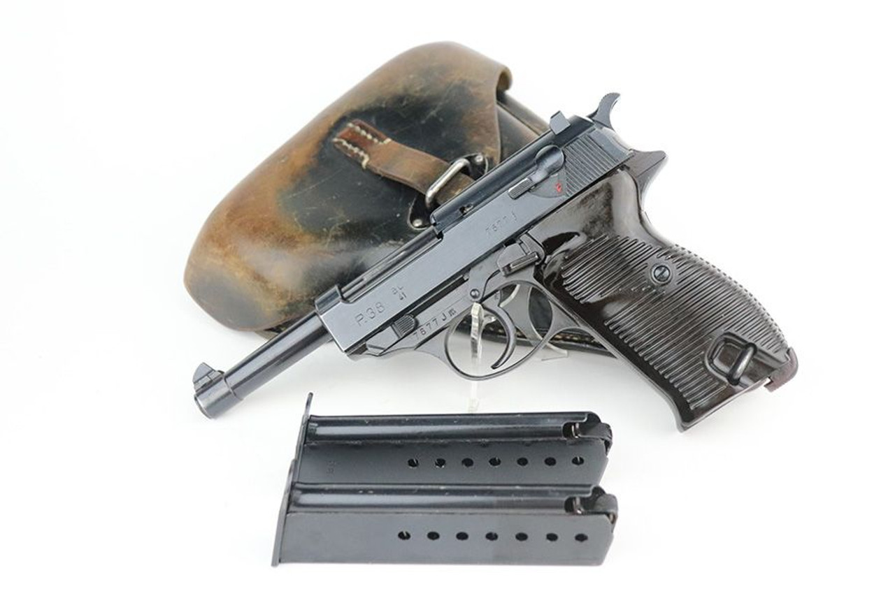 Terrific 1941 Walther P.38 Rig - Two Matching Magazines - 1