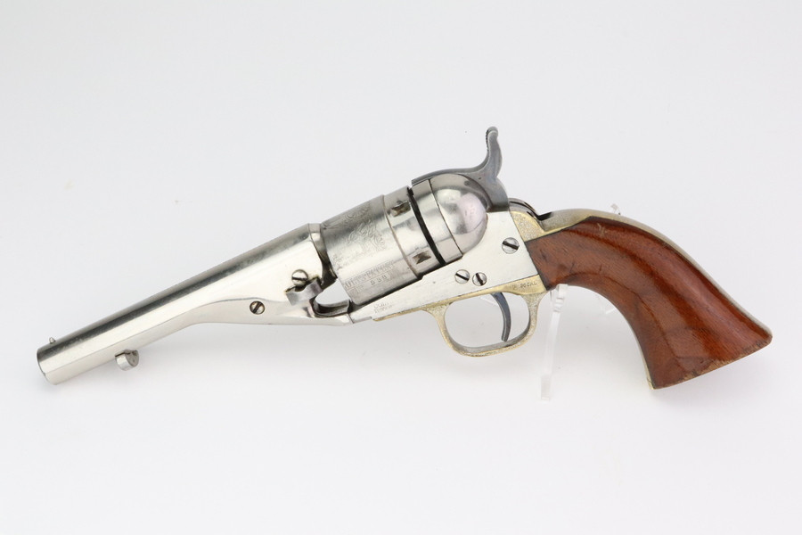 Nickel Colt 1862 Pocket Navy Cartridge Conversion Revolver - photo 1 of 13