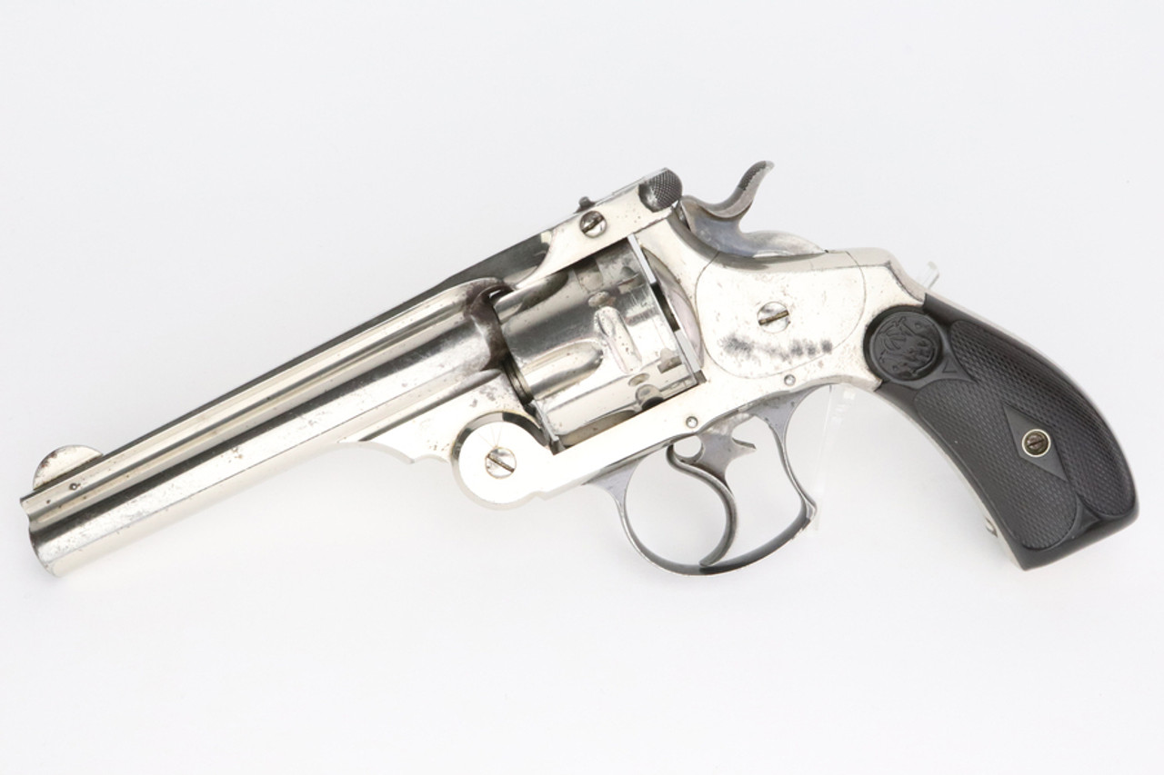Nickel Smith & Wesson Double Action Top-Break Revolver - .44 S&W Russian