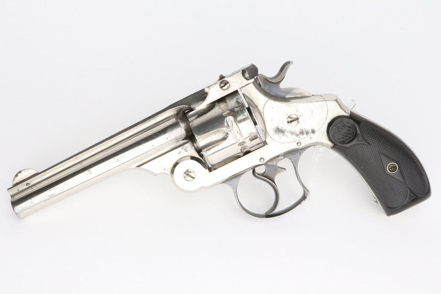 Nickel Smith & Wesson Double Action Top-Break Revolver - .44 S&W Russian - photo 1 of 13