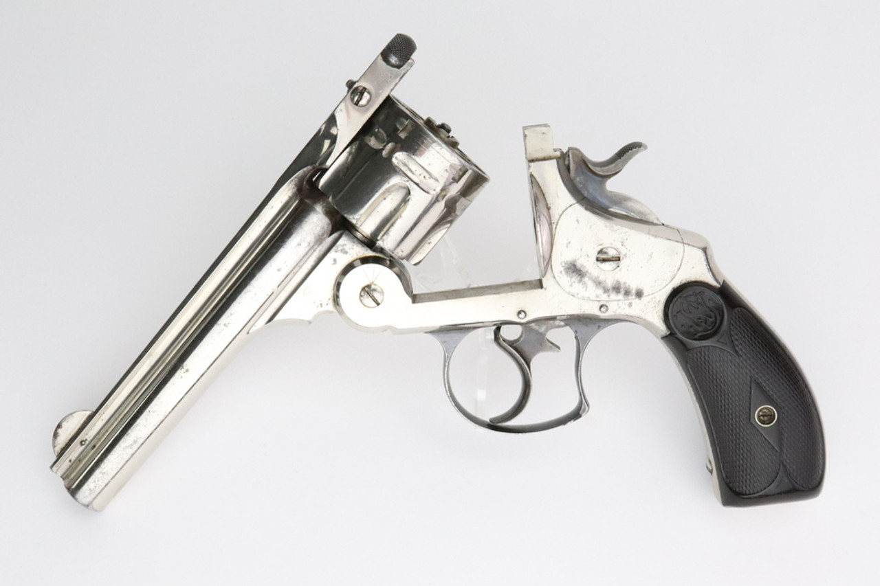 Nickel Smith & Wesson Double Action Top-Break Revolver - .44