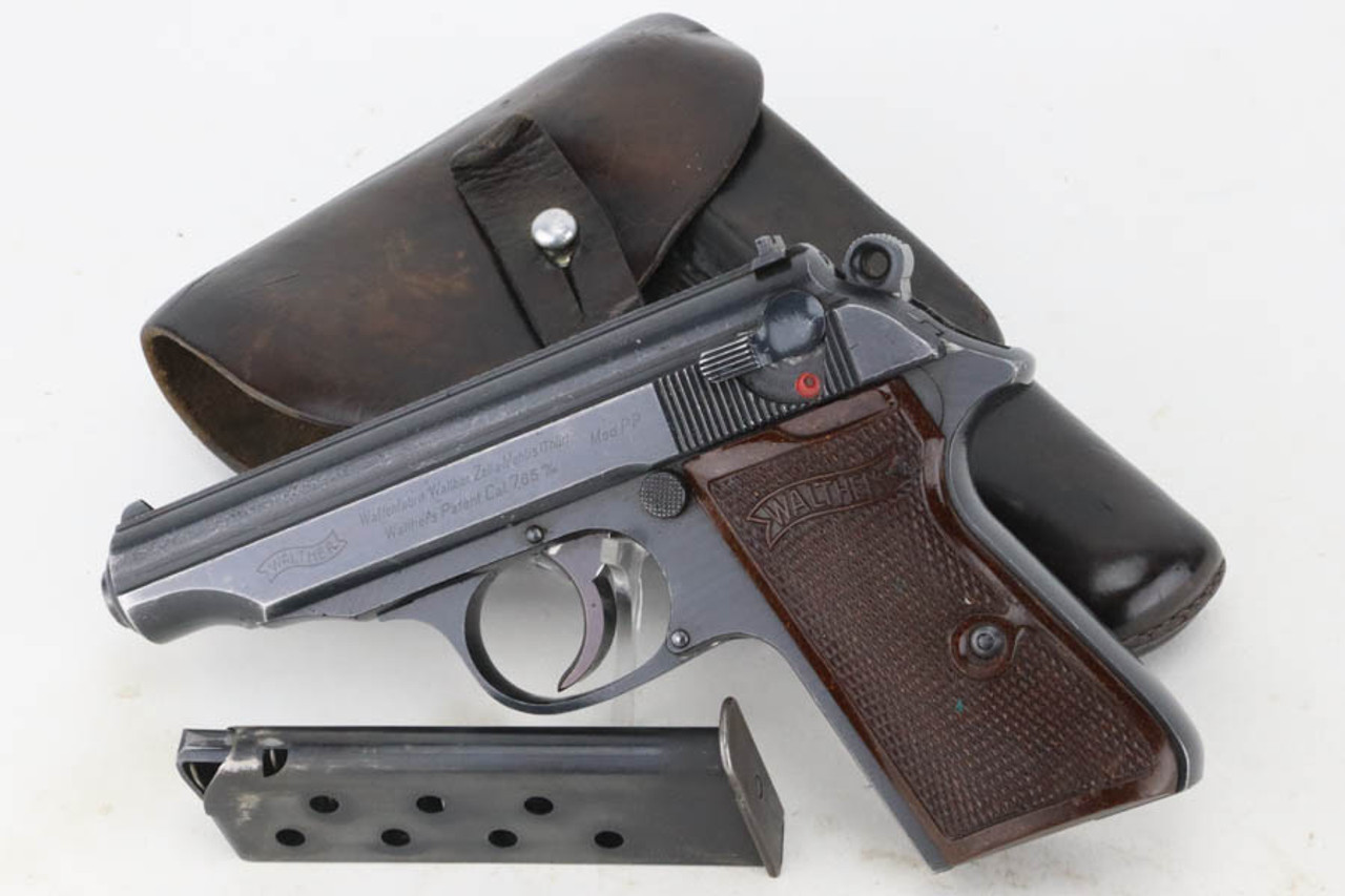 SOLD - Excellent Walther PP Rig - Rare Red Grips