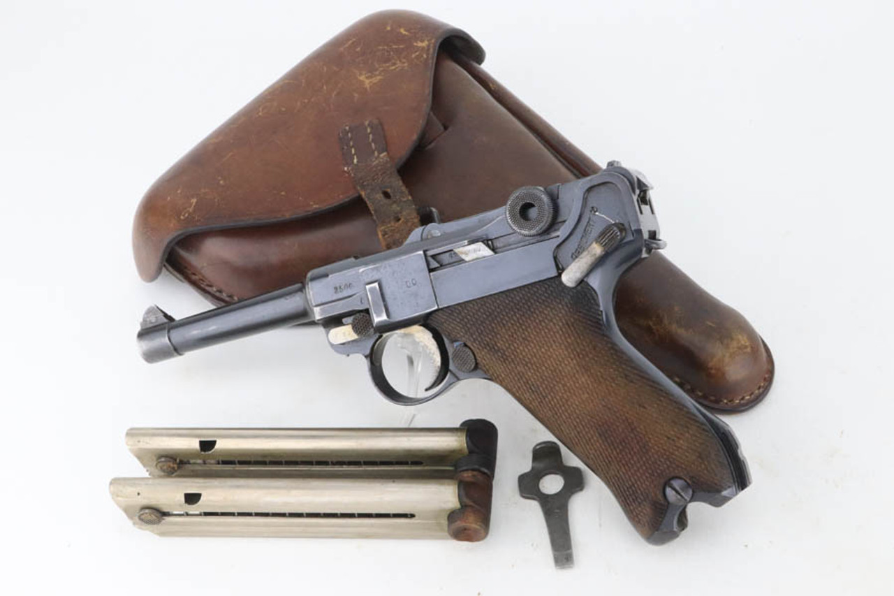 SOLD - Excellent 1918 Erfurt Luger Rig - Two Matching Magazines