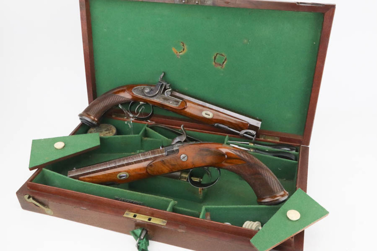 SOLD - Cased British Tipping & Lawden Duelling Percussion Pistols