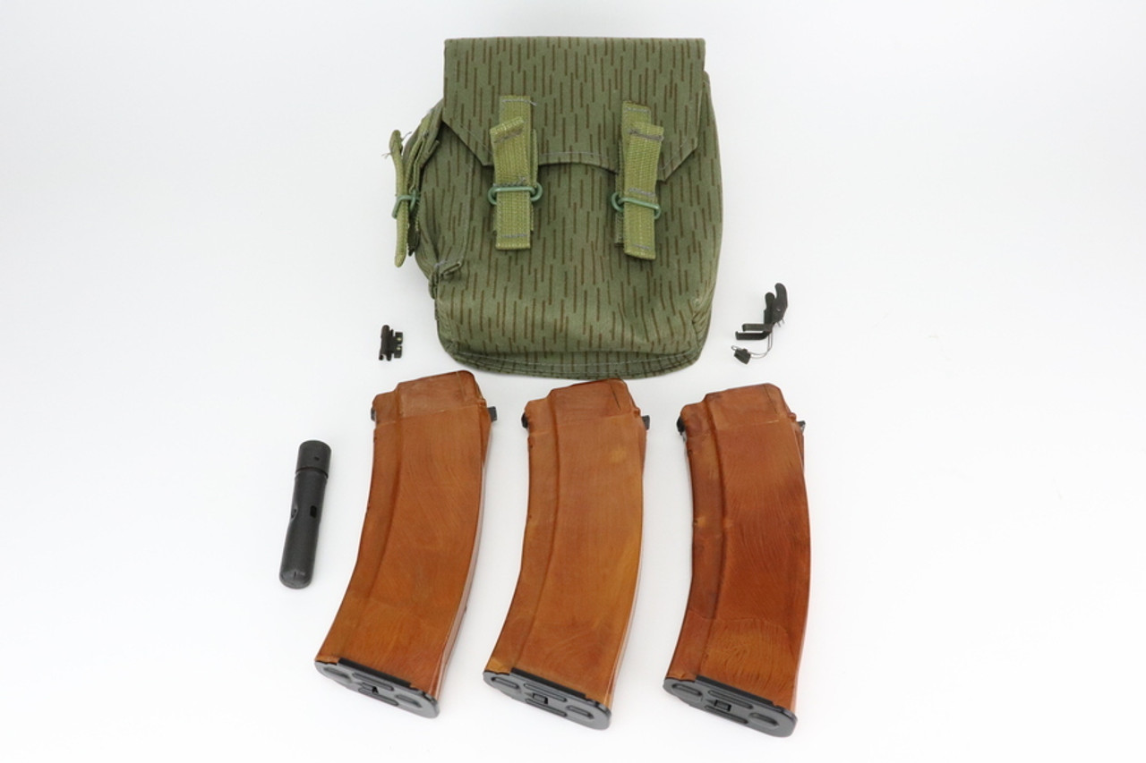 SOLD - Set of East German AK47 Magazines - With Cammo Pouch