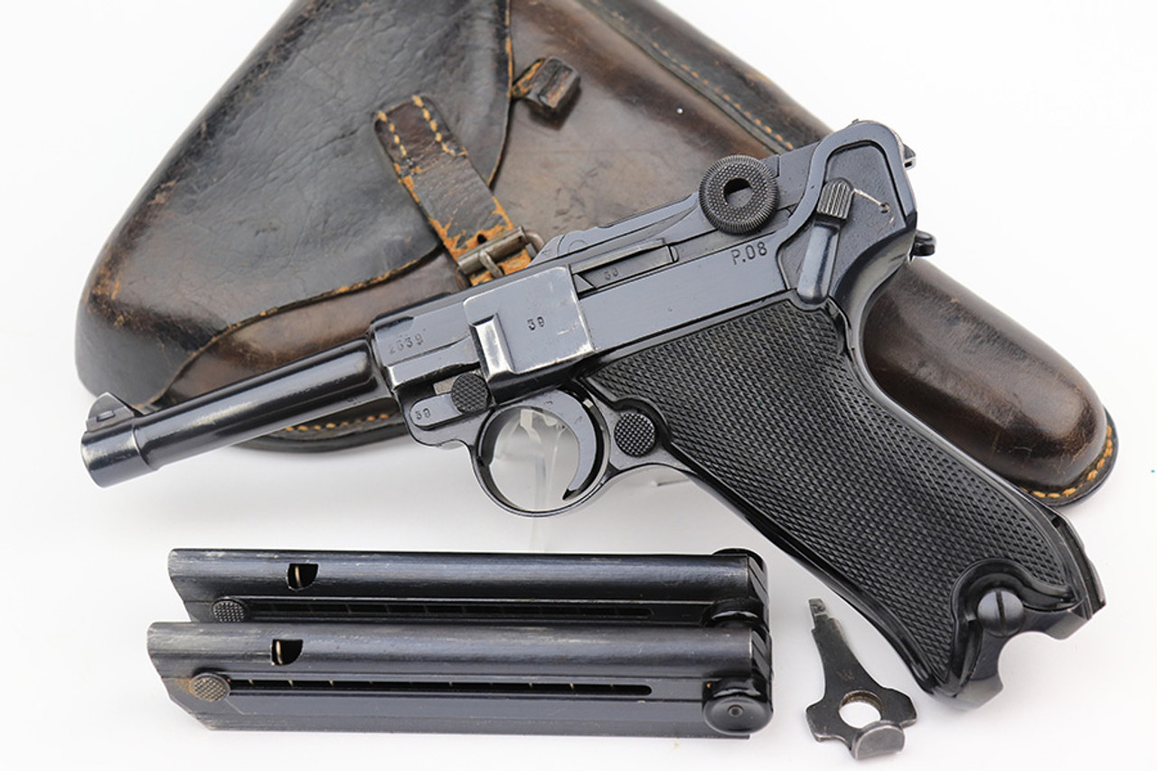 SOLD - Excellent 1941 Black Widow Mauser Luger Rig - With Capture Paper