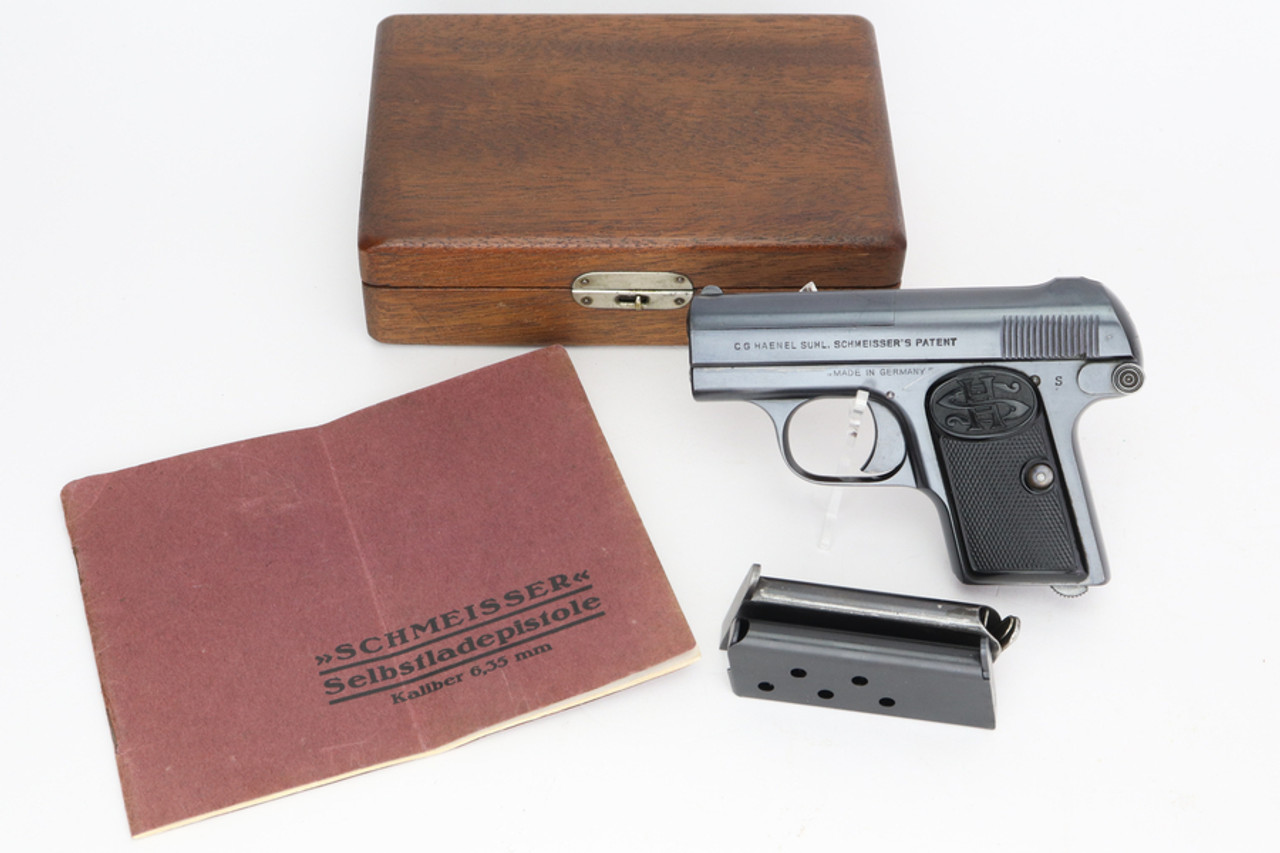 SOLD - Cased CG Haenel Schmeisser Model I, First Variant - 6.35mm