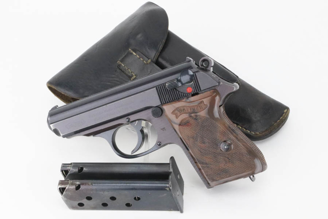 SOLD - Beautiful Police Eagle/C Walther PPK Rig - Plum Color With Grey Grip