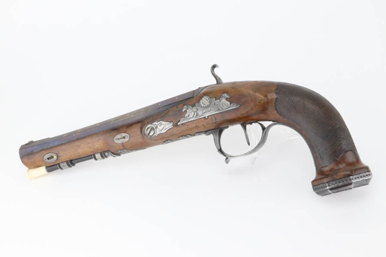 SOLD - Engraved Napoleonic-Era French Versailles Percussion Pistol - Boutet Directeur Artiste