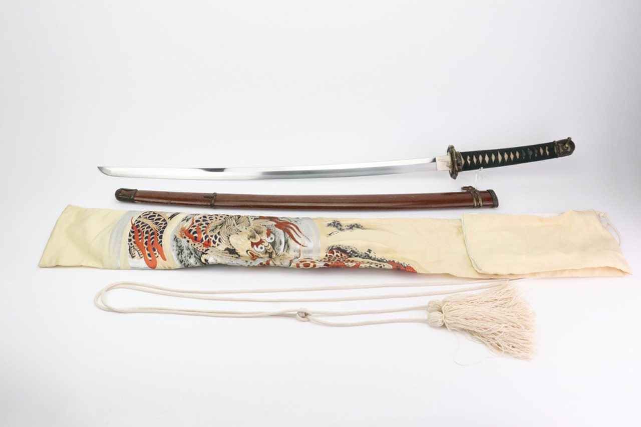 Excellent WW2 Japanese NCO Sword with Decorative Silk Wrap Sack