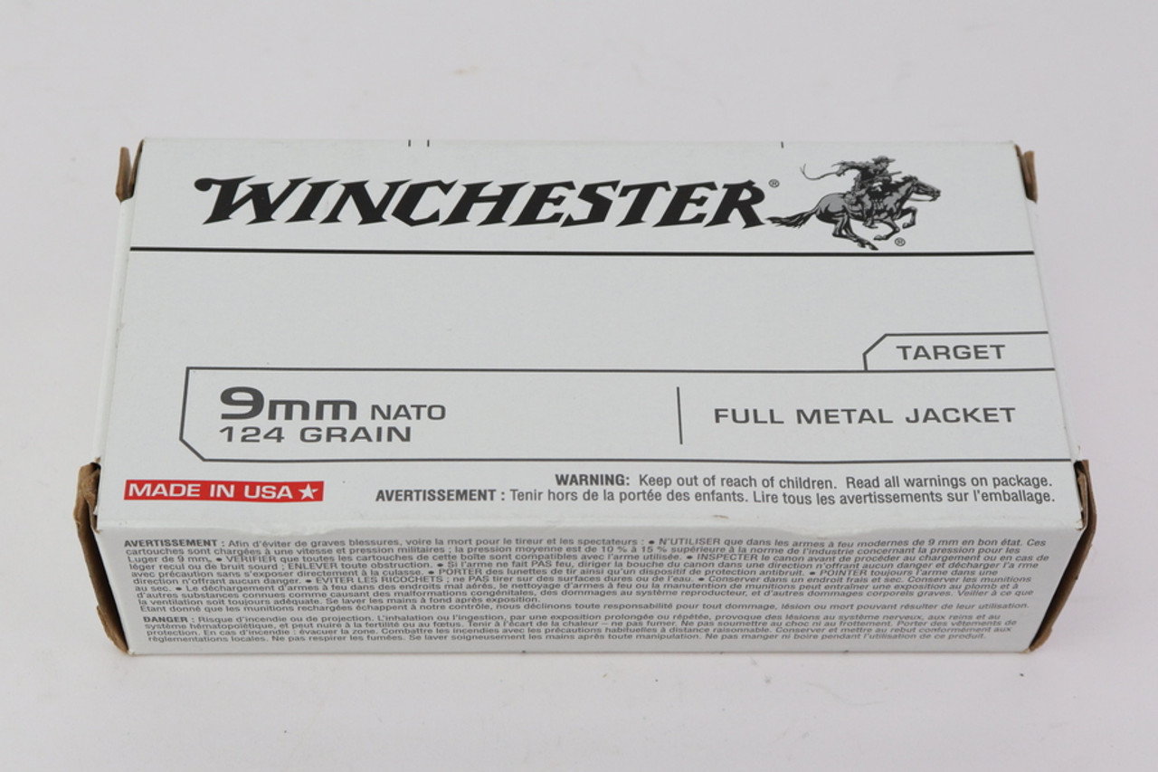 SOLD - Winchester 9mm NATO 124gr FMJ - 50 rounds