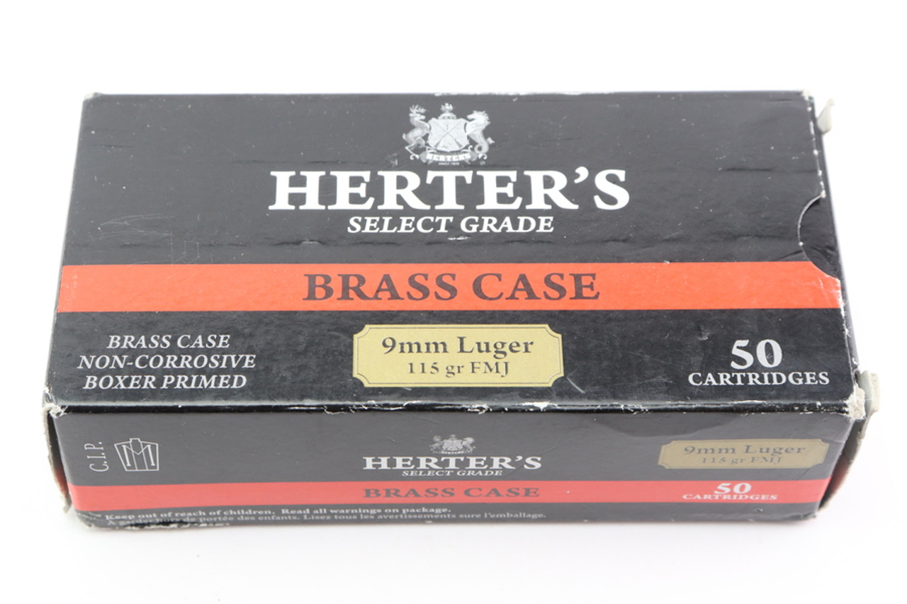 SOLD - Herter's Select Grade 9mm Luger FMJ 115gr - 50 count
