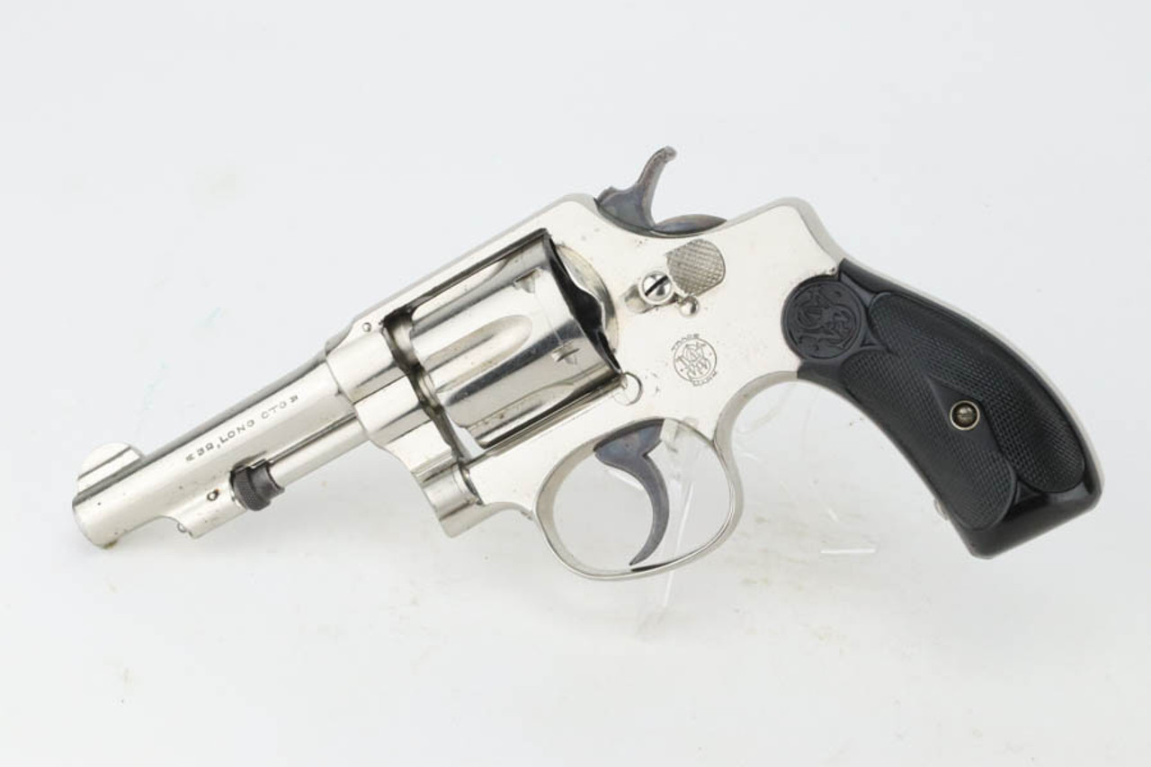 SOLD - Nickel Smith & Wesson Third Model 32 Hand Ejector Revolver