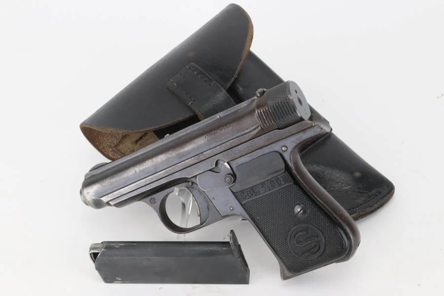 Prussian State Police Sauer Behorden pistol rig - with holster and magazine