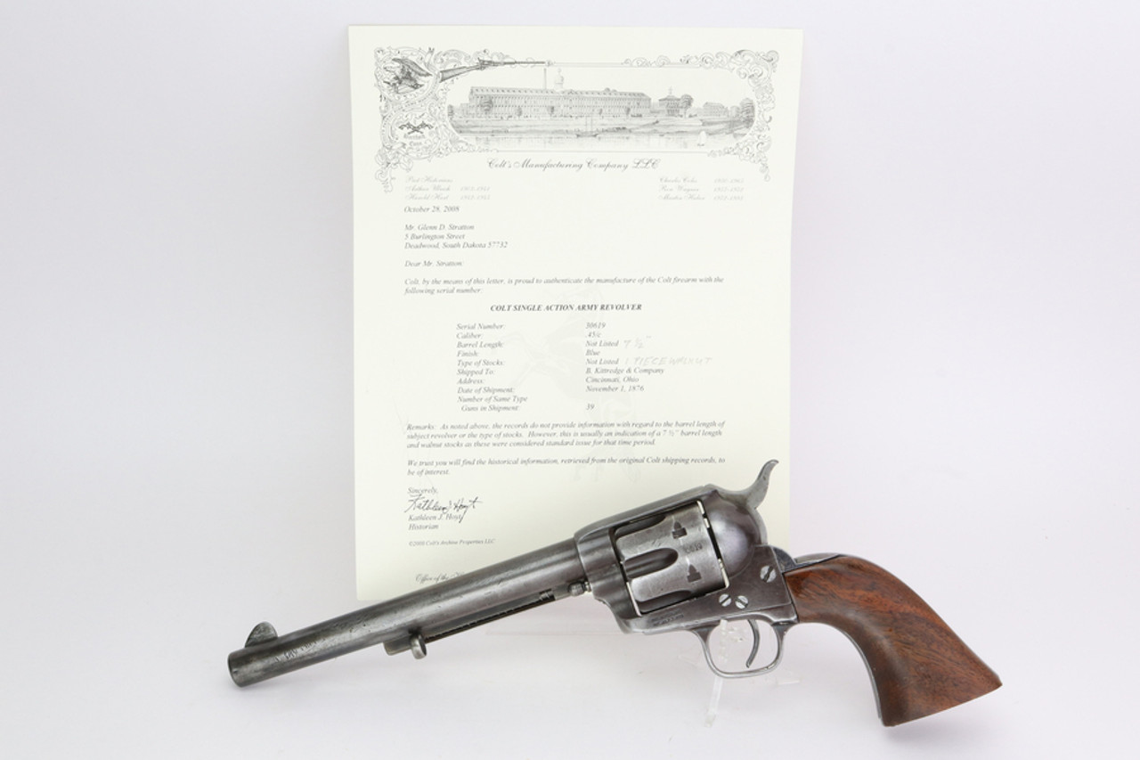 1876 Mfg, 7.5" Colt Single Action Army Revolver - w/ Factory Letter