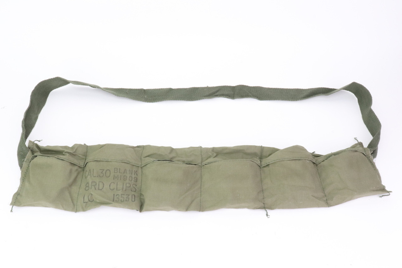 M1909 30-06 Blanks on Garand Clips in Bandolier