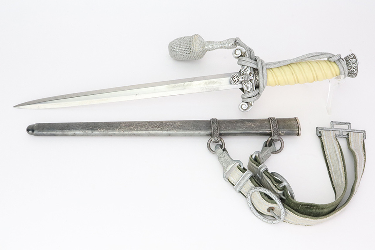 Unmarked WWII Heer Officer's Dress Dagger and Hanger