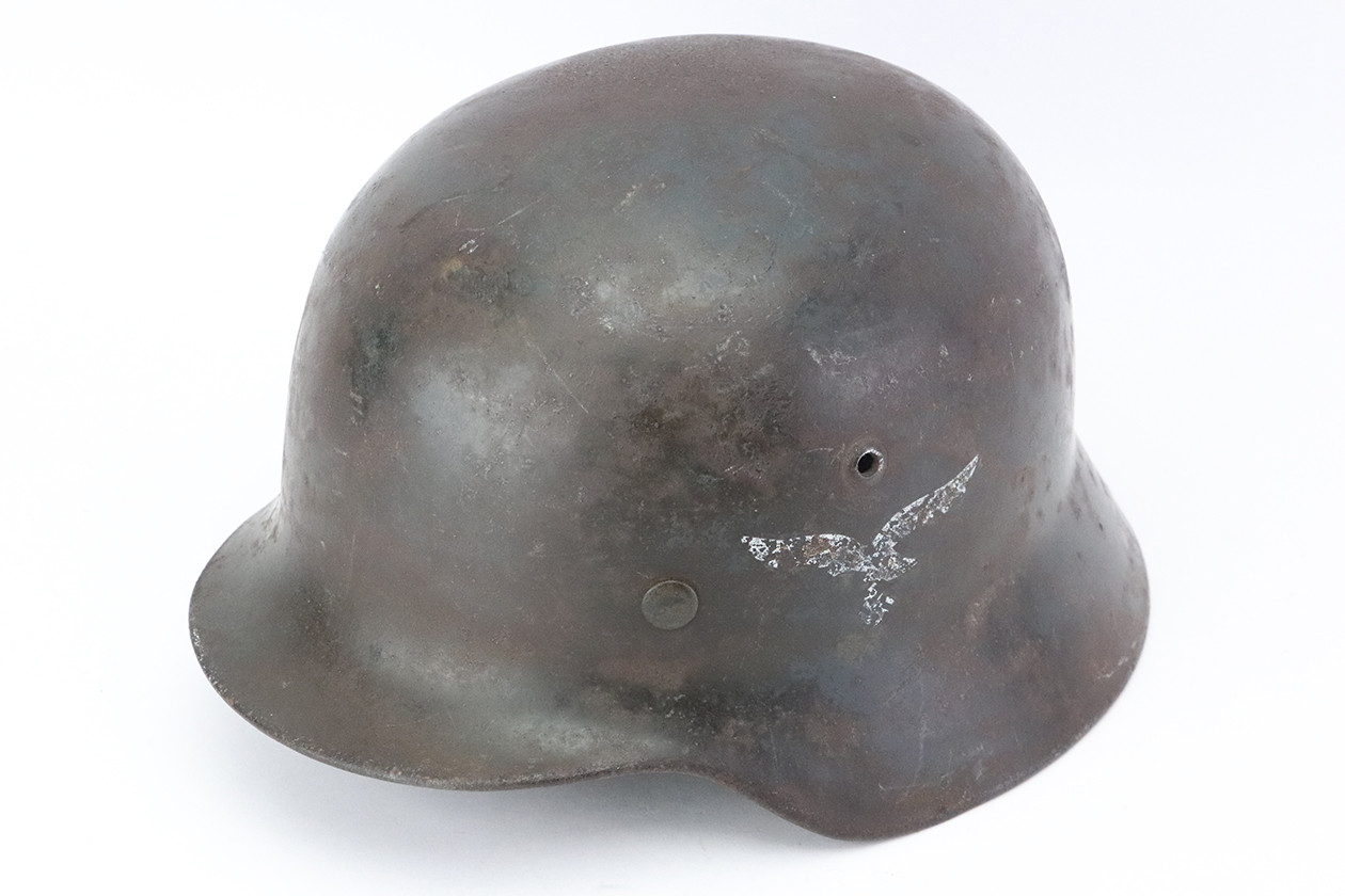 Worn Luftwaffe Dual Decal M42 Helmet - photo 1 of 6