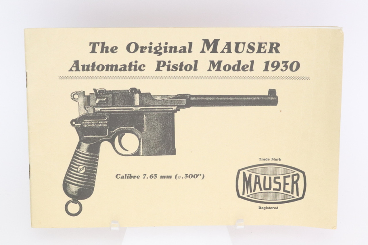 SOLD - Mauser 1930 Instruction Manual (English)