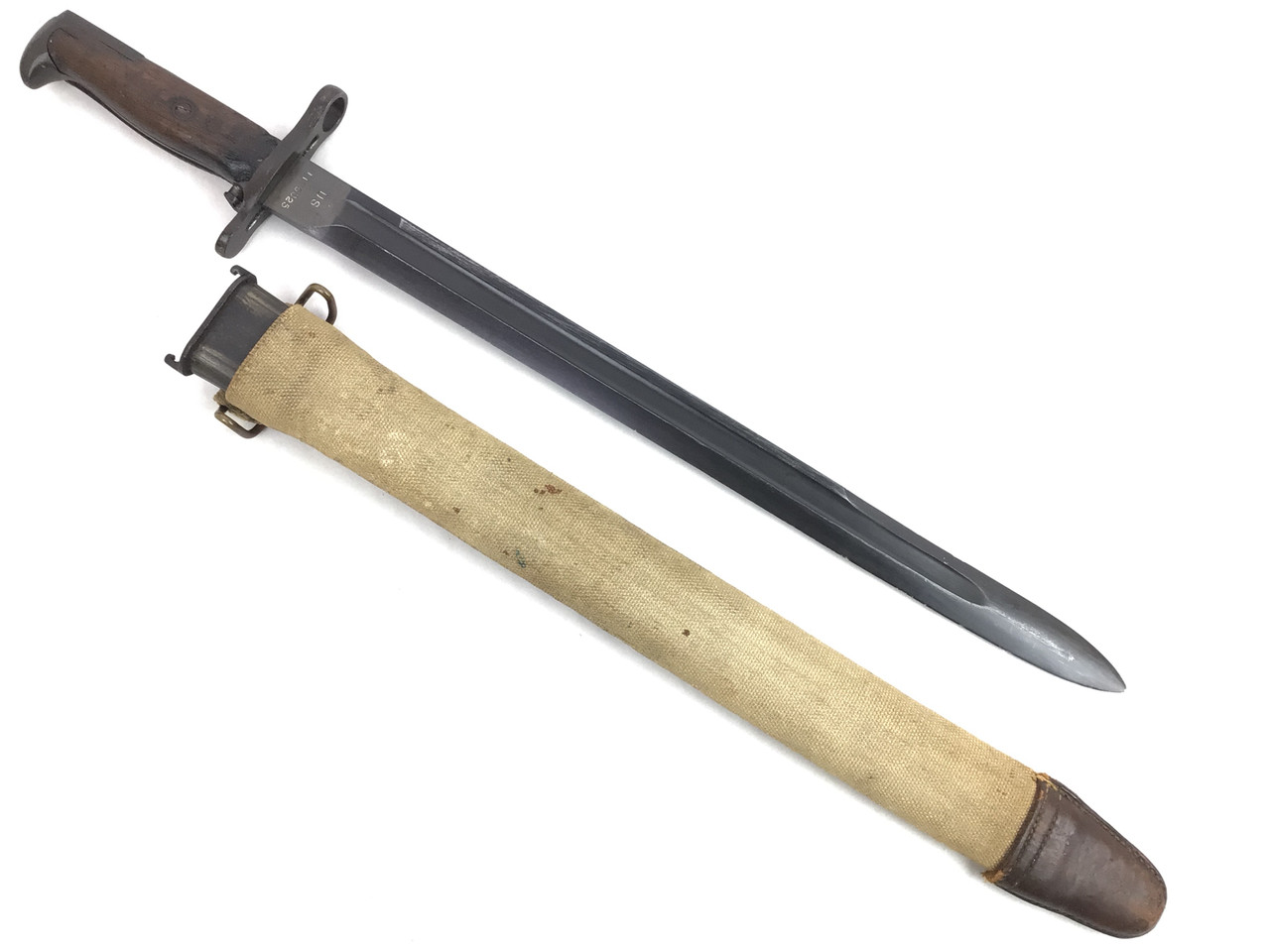 SOLD - US Model 1905 Bayonet USN Canvas Covered Scabbard