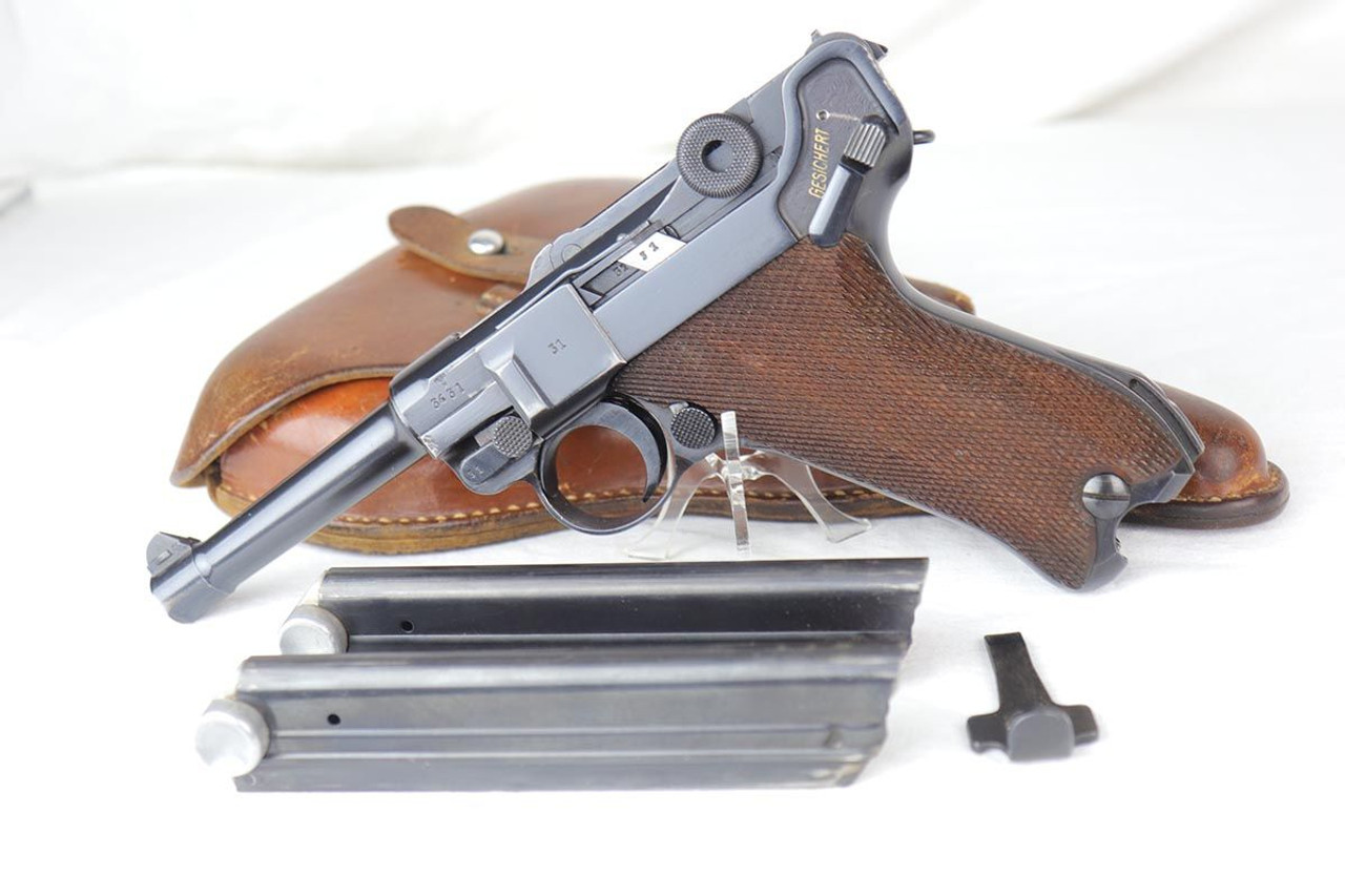 Excellent 1940 Police Mauser Luger Rig - Two Matching Mags - 1