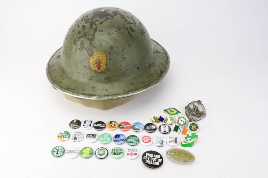 Irish Brodie Helmet and Troubles Pins - photo 1 of 8