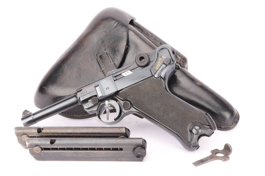Excellent 1941 Black Widow Mauser Luger Rig - BYF 41