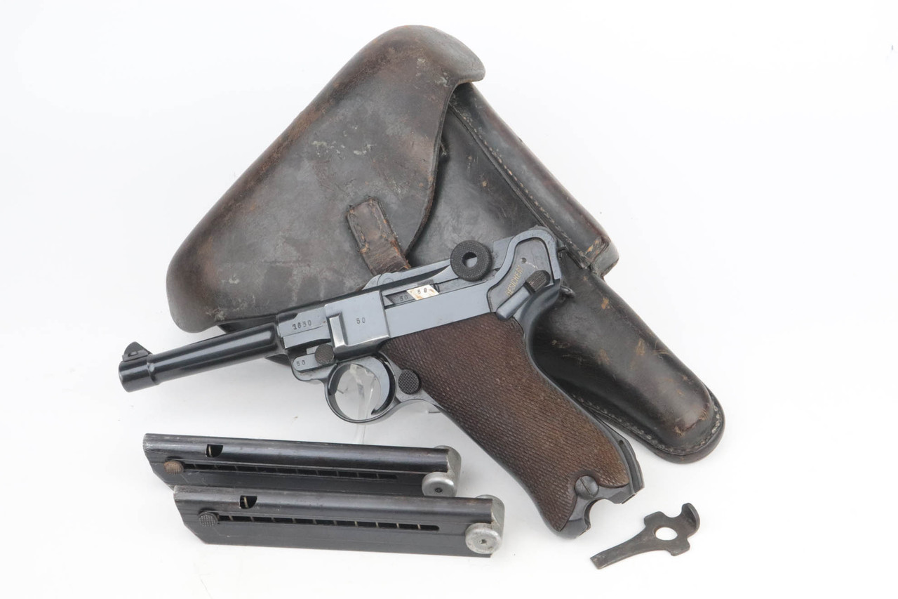 Excellent 1940 Mauser Luger Rig - Two Matching Magazines