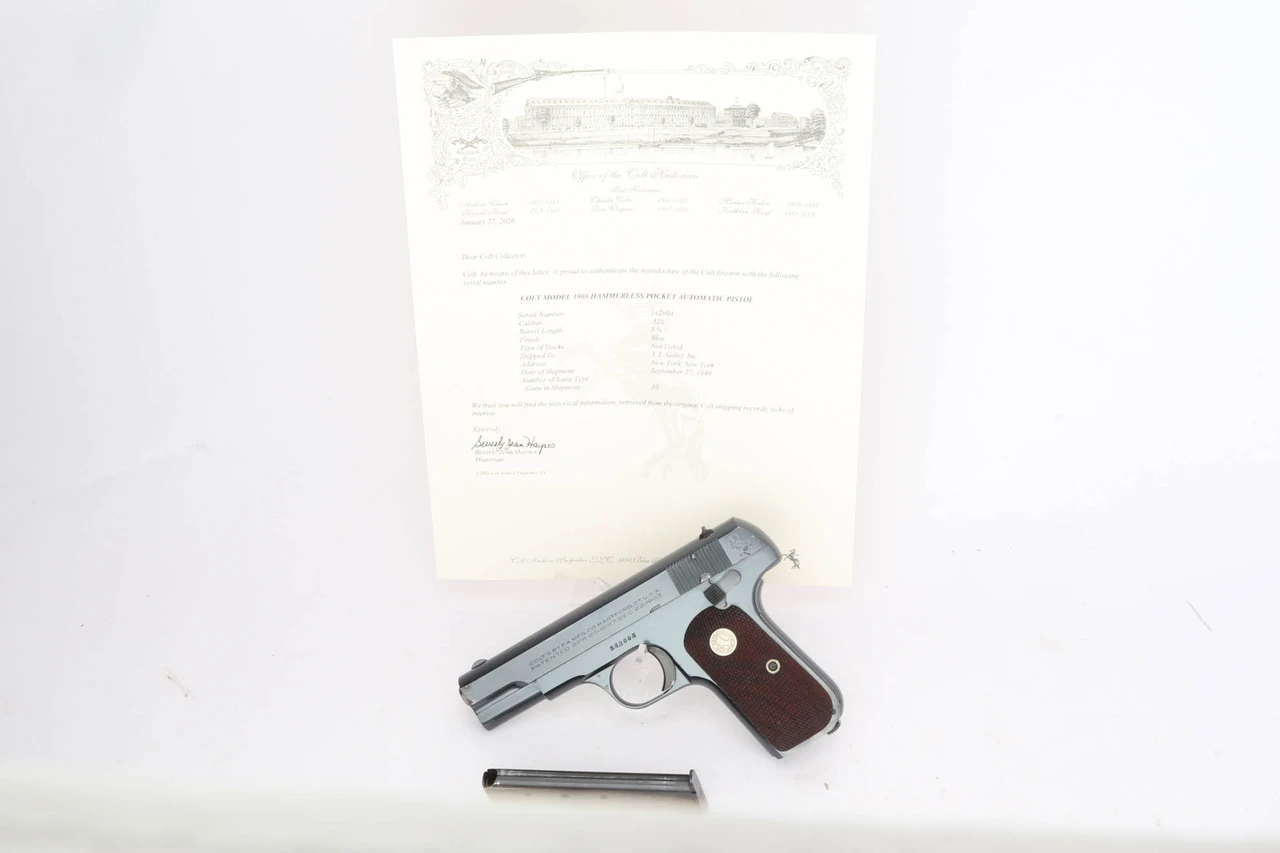 Excellent Colt 1903 Pocket Hammerless with Colt Archive Letter - photo 1 of 12