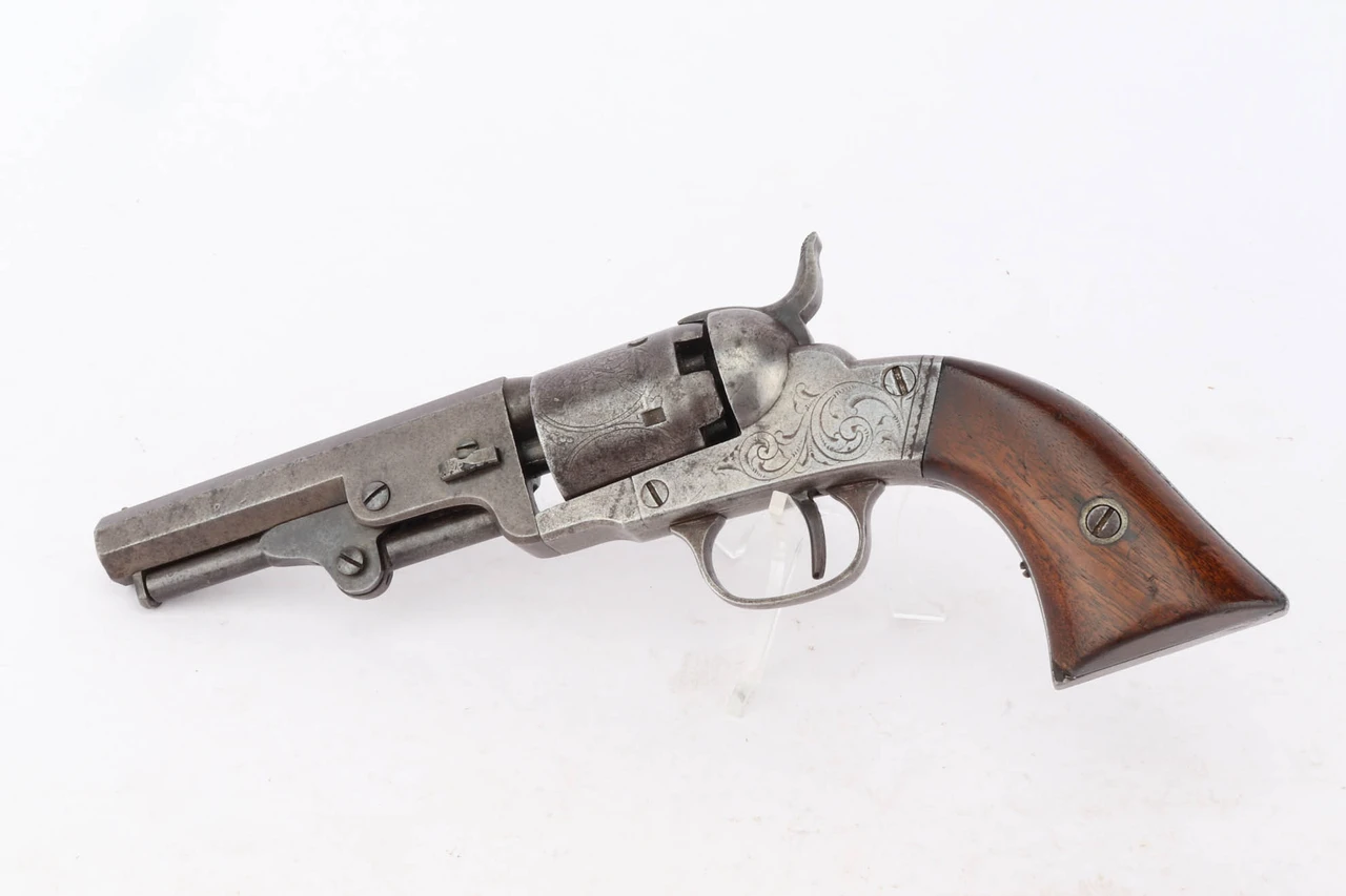 Bacon 1st Model Excelsior .31 pocket percussion revolver - left side