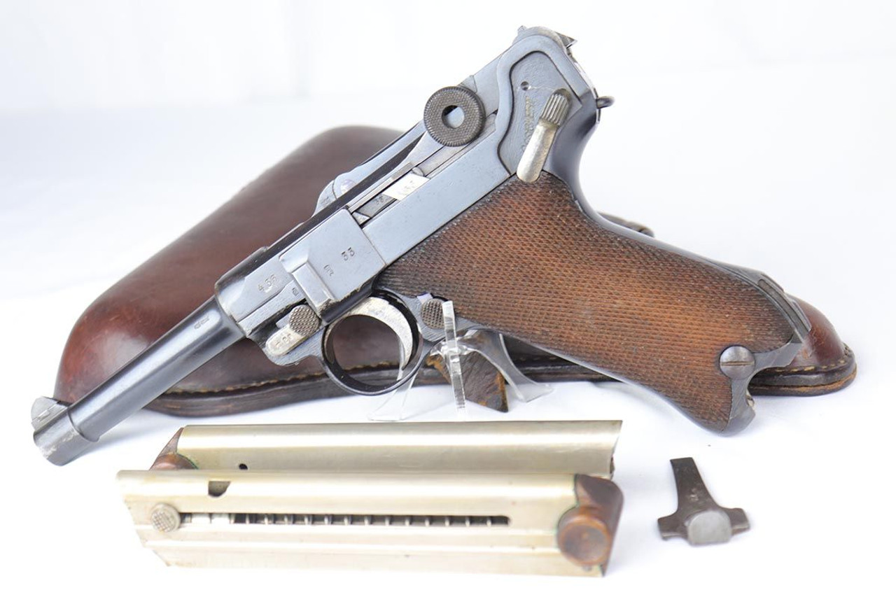 Scarce 1918 Erfurt Luger Rig - Two Matching Magazines - 1