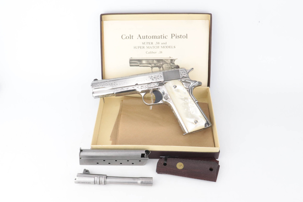 colt's government model＊モデルガン 美品 SOLD - Engraved, Bright Stainless Colt Government Model Series 80