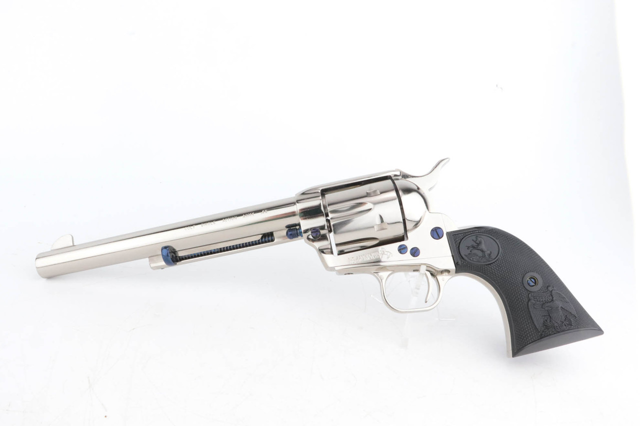 Mint, 7.5" Factory-Nickel Colt Single Action Army - 3rd Gen